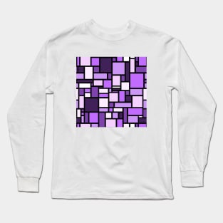 Purple Square and Rectangle Geometric Patterns - Disco Vibes Long Sleeve T-Shirt